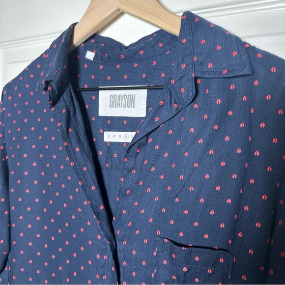 Grayson The Hero Button Up Longsleeve Shirt Lady Bug Women’s Sz 4 Large Coastal - Picture 6 of 12